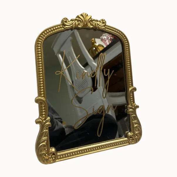 Gold “Kindly Sign” Mirror